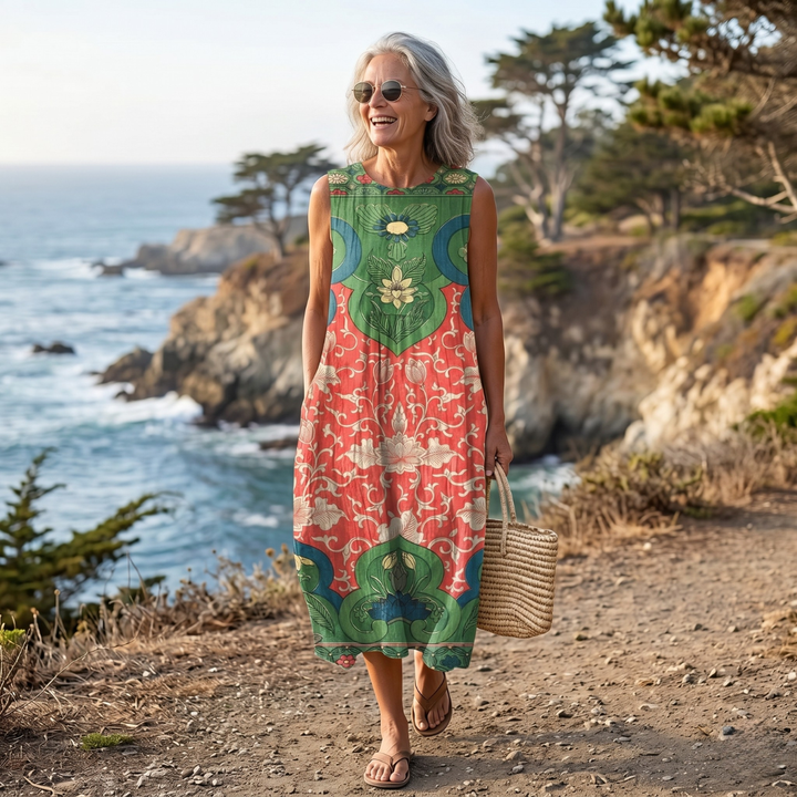Adeline™ | Boho Printed Dress